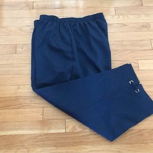 ALIA ELASTICIZED BLUE CAPRIS WITH BUCKLE ACCENT on LEG CUFF SIZE 14